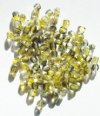 100 4mm Faceted Crystal, Yellow, & Grey Firepolish Beads